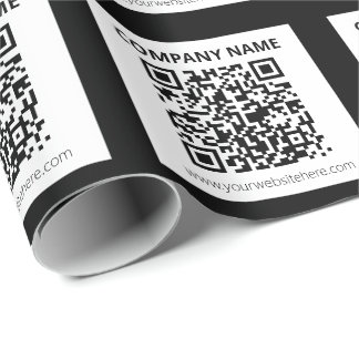Papel De Regalo Código QR editable y diseño simple personalizable
