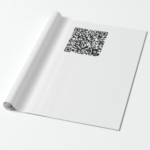 Papel De Regalo Código QR personalizable negro y blanco Abstracto