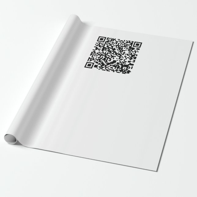 Papel De Regalo Código QR personalizable negro y blanco Abstracto  (Desenrollado)