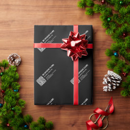 Papel De Regalo Código QR personalizado y texto retro-moderno edit