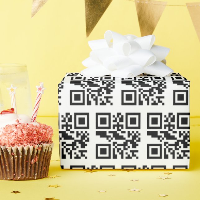 Papel De Regalo Código QR travieso o agradable (Fiesta de cumpleaños )