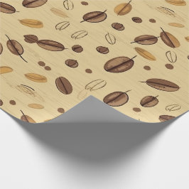 Papel De Regalo Coffee Beans Rústico Patrón de cosecha No1