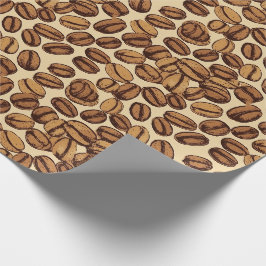 Papel De Regalo Coffee Beans Rústico Patrón de cosecha No4