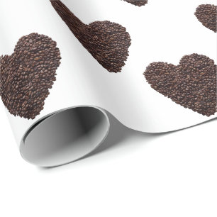 Papel De Regalo Coffee Heart Wooden Box Rótulo