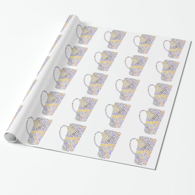 Papel De Regalo Coffee Mug Word Art (Desenrollado)