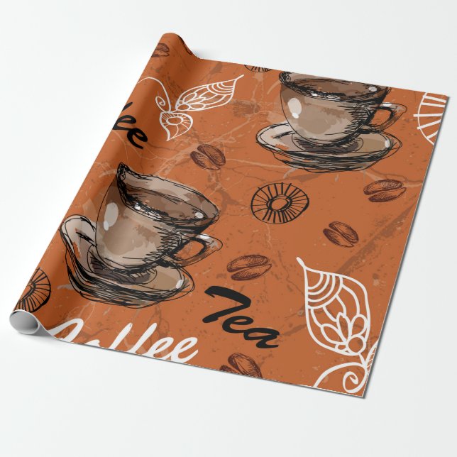 Papel De Regalo Coffee Tea Lover (Desenrollado)