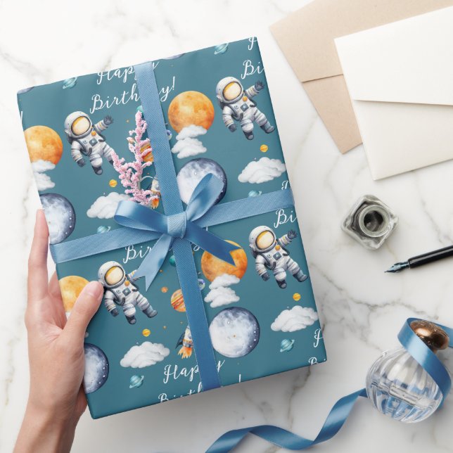 Papel De Regalo Cohete del 1er Cumpleaños de Space ONE (Regalar)
