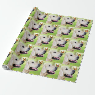 Papel De Regalo Cojín decorativo De Labrador Y Mariposa