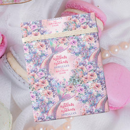 Papel De Regalo Cola de Sirena con Brillo de Flor para 3er Cumplea