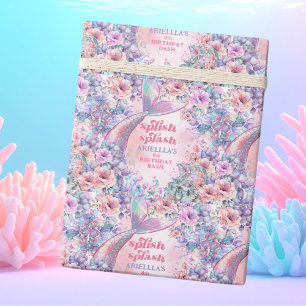Papel De Regalo Cola de Sirena con Brillo de Flor para Cumpleaños