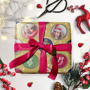 Papel De Regalo Colage de fotos familiares divertidas Navidad Dora