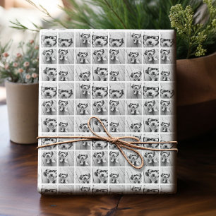 Papel De Regalo Colaje de 9 fotos - Blanco y Negro