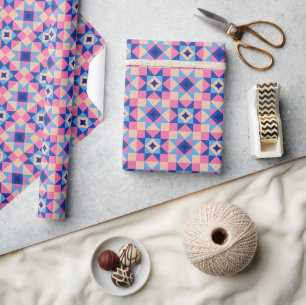 Papel De Regalo Colcha de bloque de estrellas modernas