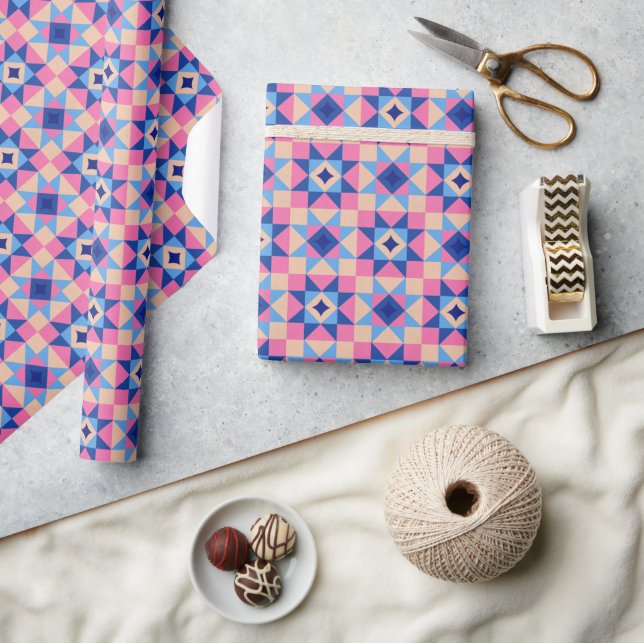 Papel De Regalo Colcha de bloque de estrellas modernas (Artesanía)