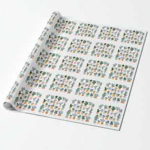 Papel De Regalo Colección Cactus en diseño de ollas