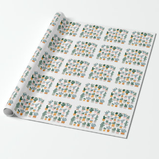 Papel De Regalo Colección Cactus en diseño de ollas