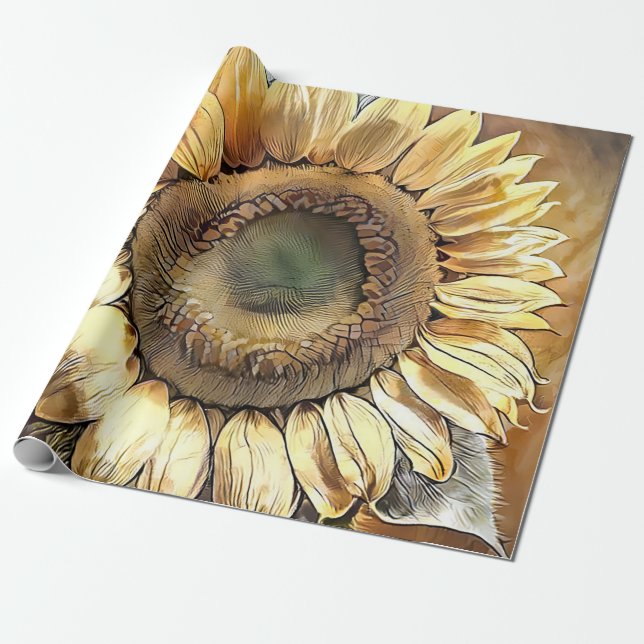 Papel De Regalo Colección de arte moderno Sunflower Picture (Desenrollado)