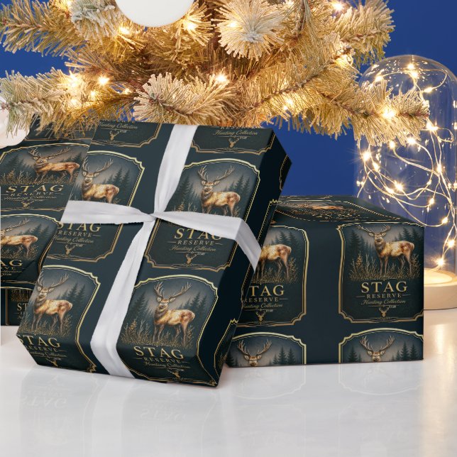 PAPEL DE REGALO COLECCIÓN DE CAZA DE CIERVO MACHO  (Vacaciones)