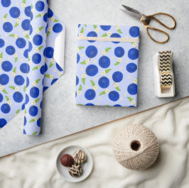Papel De Regalo Colección de Ciruelas Botánicas Azul