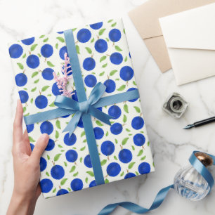 Papel De Regalo Colección de Ciruelas Botánicas Marfil