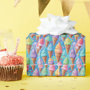 Papel De Regalo Colección de cono de crema de hielo de verano