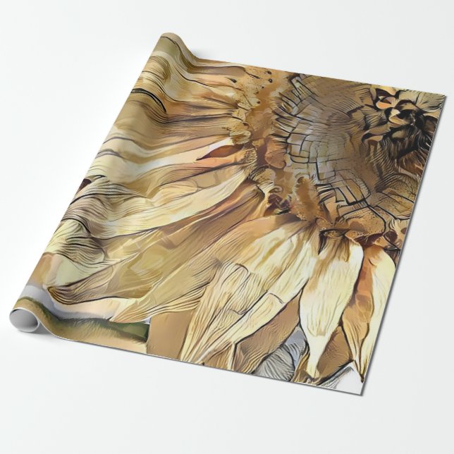 Papel De Regalo Colección de elegancia de girasol amarillo grande  (Desenrollado)