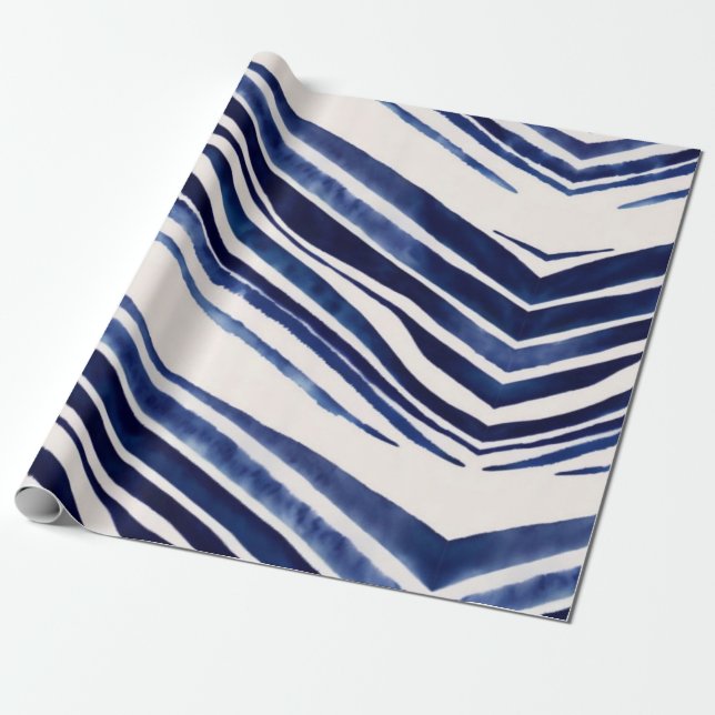 Papel De Regalo Colección de franjas populares de barcos azules de (Desenrollado)