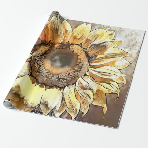 Papel De Regalo Colección de girasoles de arte moderno vintage