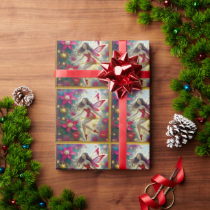 Papel De Regalo Colección de Hadas de Navidad - Cabello Castaño Os