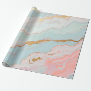 Papel De Regalo Colección de lujo dorado popular rosa blush menta