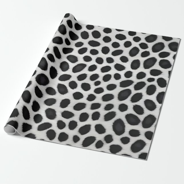 Papel De Regalo Colección de lujo moderna de Leopardo Blanco (Desenrollado)