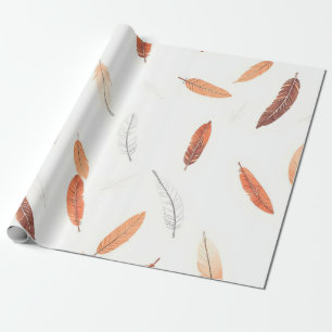 Papel De Regalo Colección de Lujo Plumas Boho Popular
