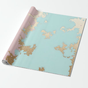 Papel De Regalo Colección de lujo rosa blush menta oro popular