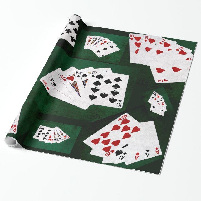 Papel De Regalo Colección de manos de póquer (Desenrollado)