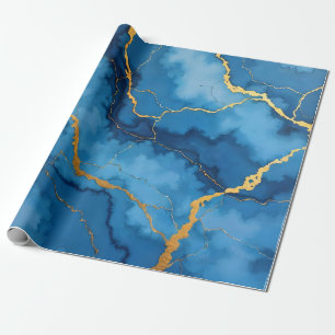 Papel De Regalo Colección de mármol azul de Azure