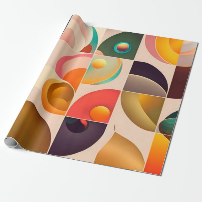 Papel De Regalo Colección de moda retro abstracta (Desenrollado)