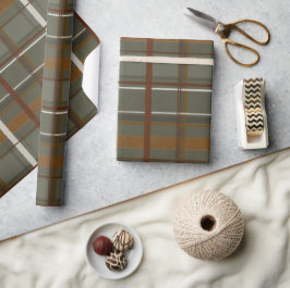 Papel De Regalo Colección de navidades | Plaids Green, Cream, Tan