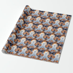Papel De Regalo Colección de otoño de calabaza moderna de Hallowee