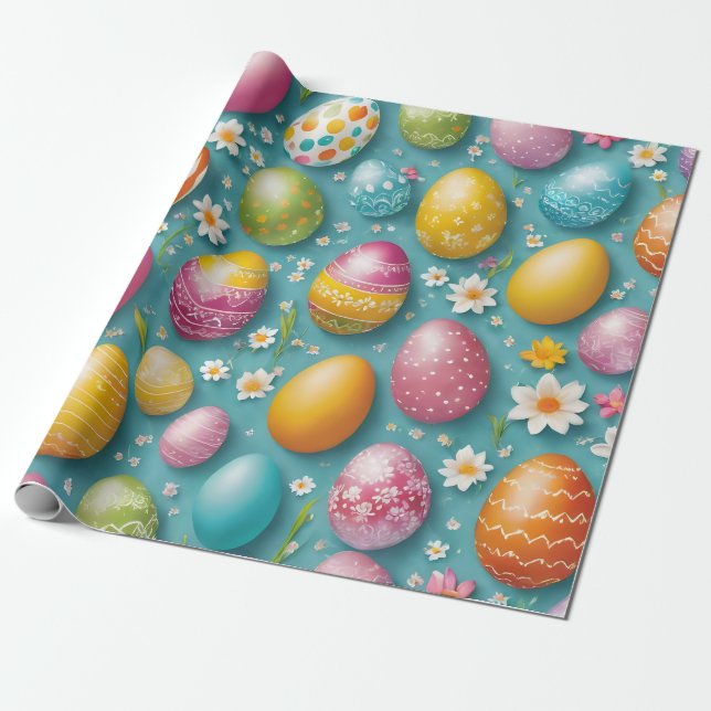 Papel De Regalo Colección de Pascua de Huevos de moda (Desenrollado)