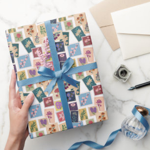 Papel De Regalo Colección de sellos antiguos,Tema retro