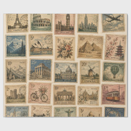 Papel De Regalo Colección de Sellos de Correos Antiguos Ephe de Vi