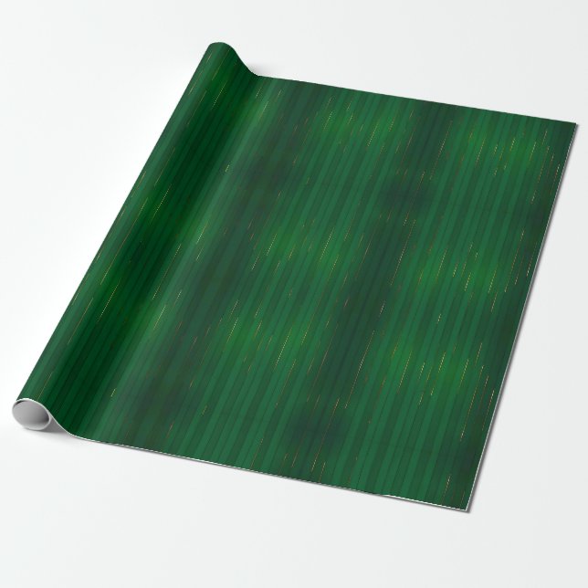 Papel De Regalo Colección de textura de línea de oro verde de moda (Desenrollado)