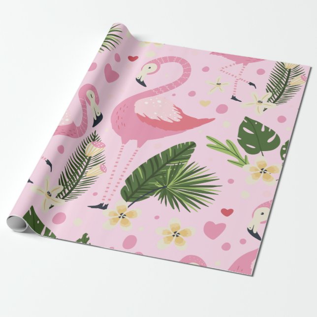 Papel De Regalo Colección de verano Flamingo One Design 8 (Desenrollado)