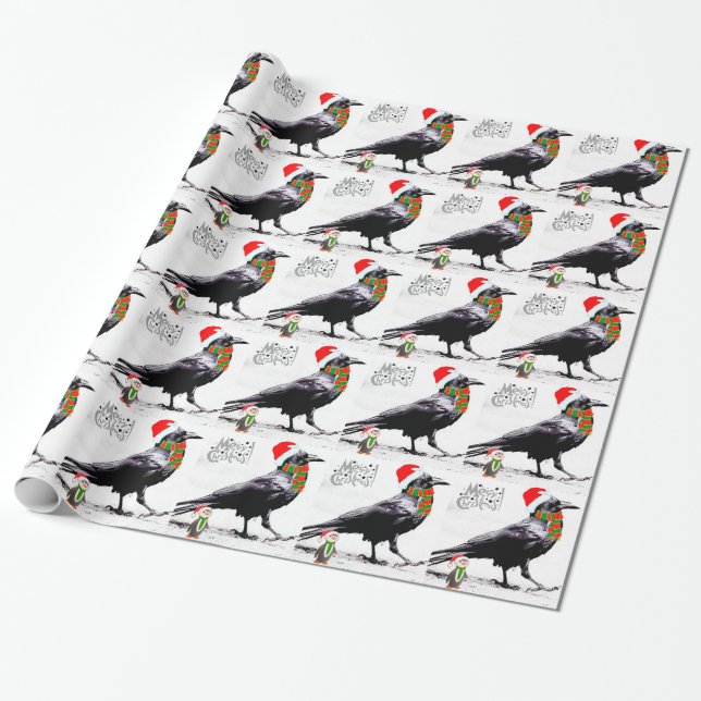 Papel De Regalo Colección del regalo del navidad del cuervo de (Desenrollado)