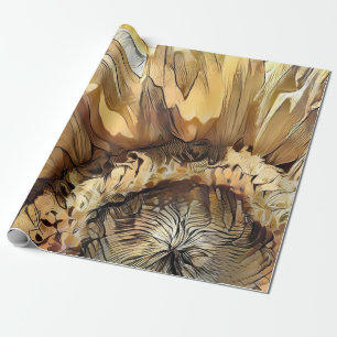 Papel De Regalo Colección elegante de girasoles de gran tamaño acu