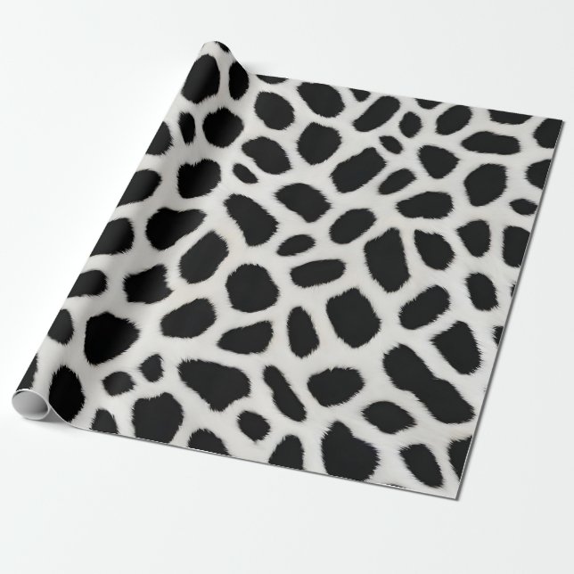 Papel De Regalo Colección elegante de Leopardo Blanco de lujo (Desenrollado)