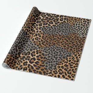 Papel De Regalo Colección elegante de Leopardo Blanco de lujo mode