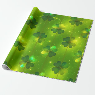 Papel De Regalo Colección Green Trendy St Patrick's Day Clover