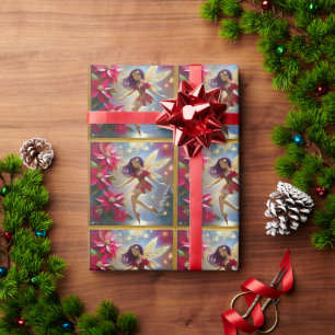 Papel De Regalo Colección Hada de Navidad - Cabello Ciruela Recto