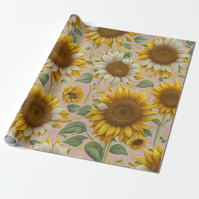 Papel De Regalo Colección hermosa de girasol popular (Desenrollado)